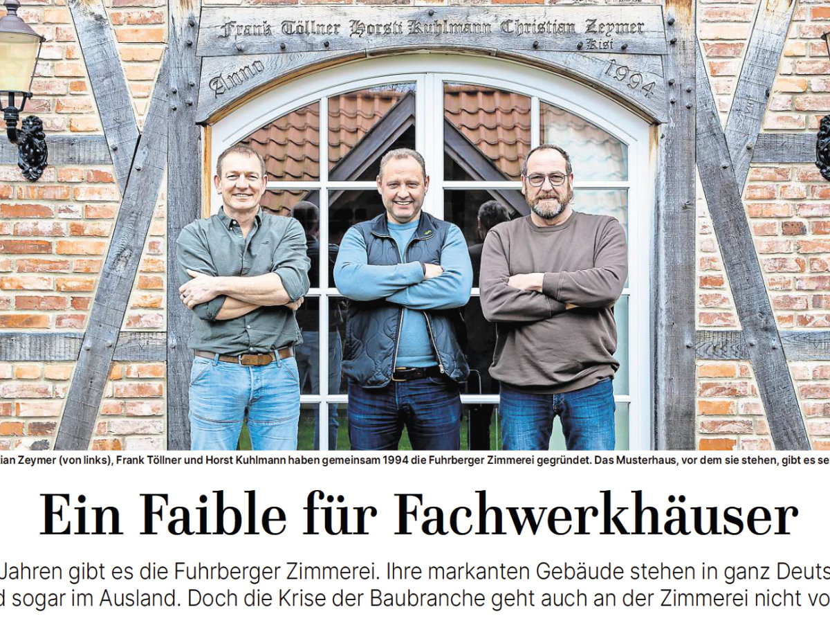 Ein Faible für Fachwerkhäuser – Titel Hannoversche Allgemeine Zeitung